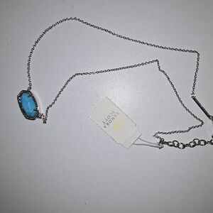 Kendra Scott Silver Necklace with Turquoise Pendant